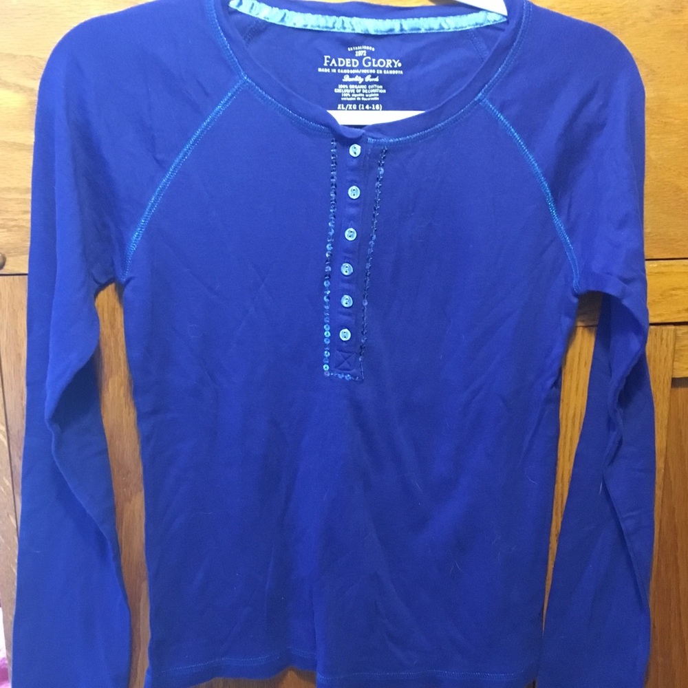 Blue Button-Down Top